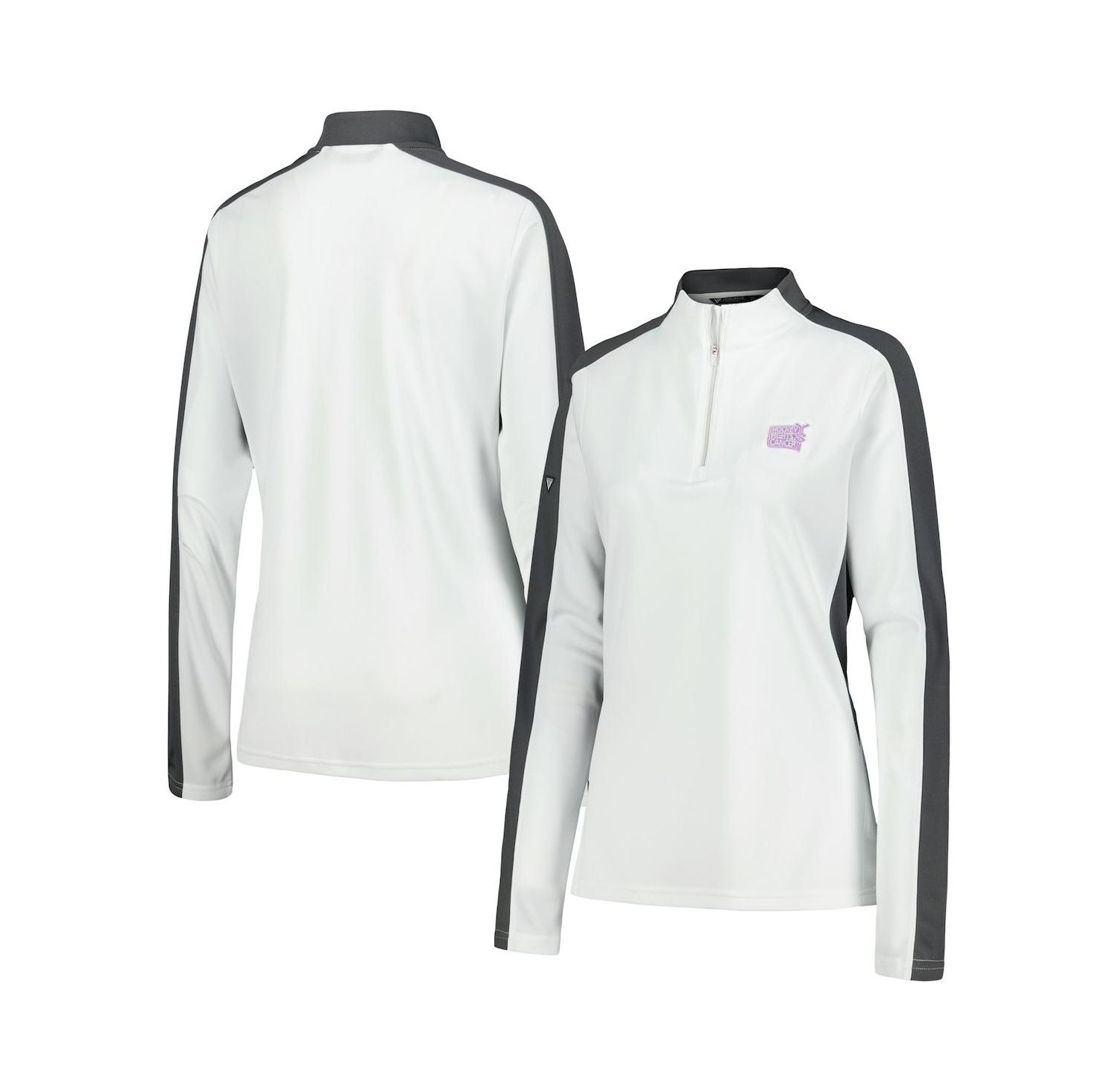 Women's White NHL 2023 Hockey Fights Cancer Remi Quarter-Zip Top