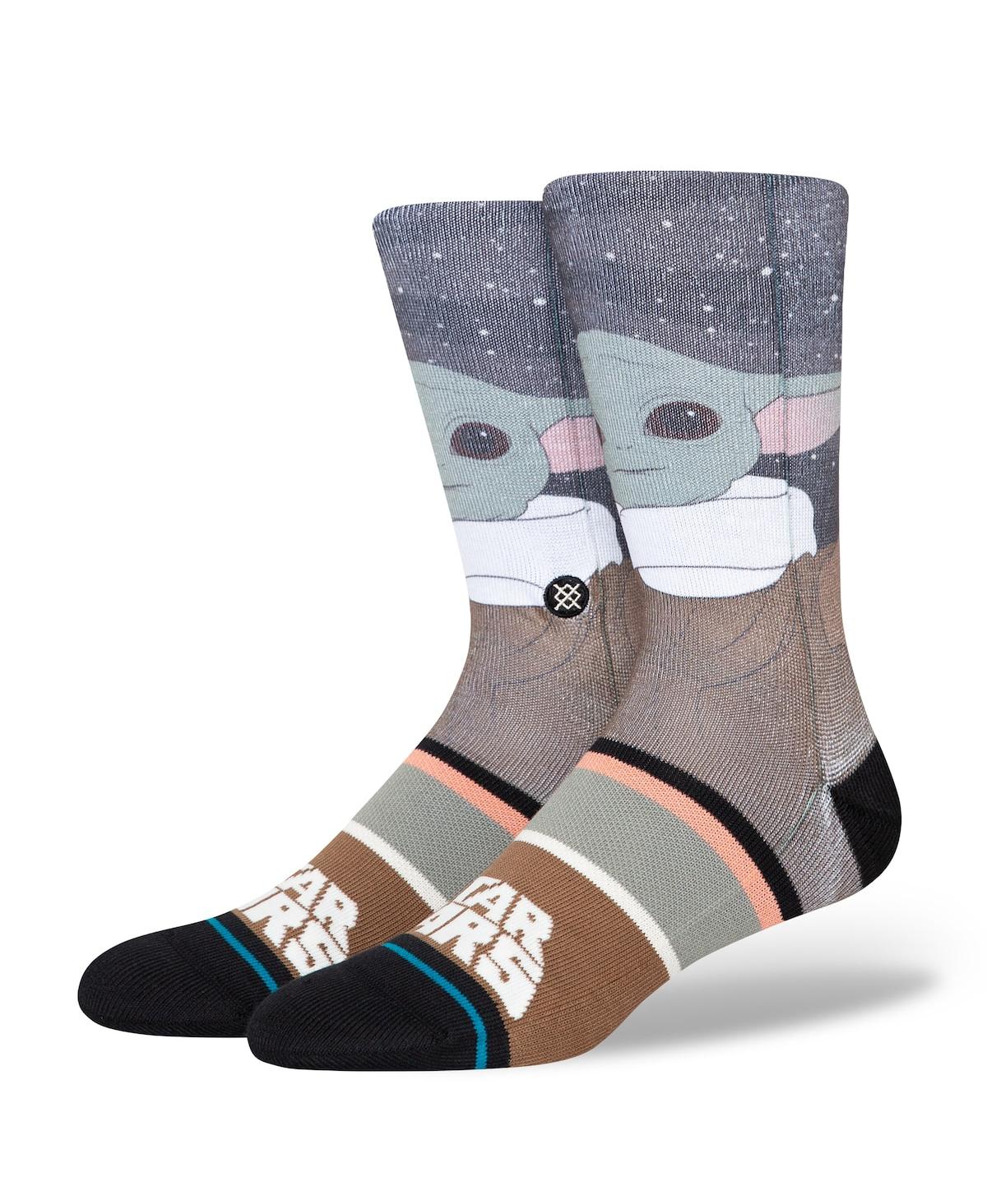 Shop Stance Men's And Women's  Grogu Star Wars Freshtek Crew Socks In Gray