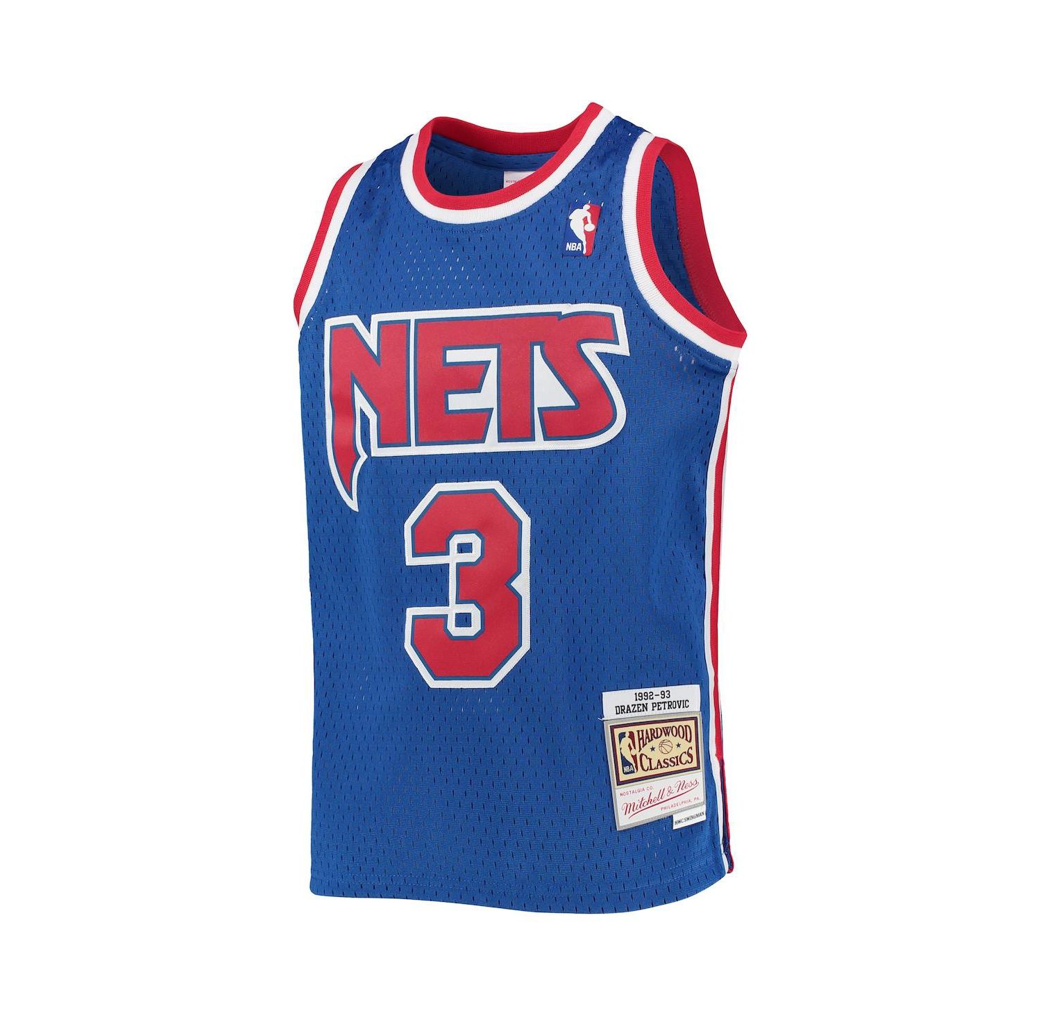 Big Boys Drazen Petrovic Blue New Jersey Nets 1992/93 Hardwood Classics Swingman Jersey