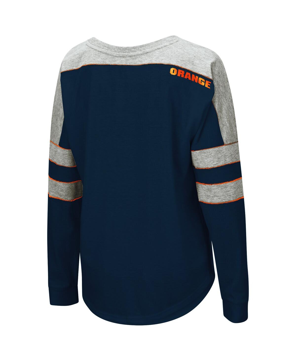 Women's ColosseumSyracuse Orange Trey Dolman Long Sleeve T-shirt - Navy