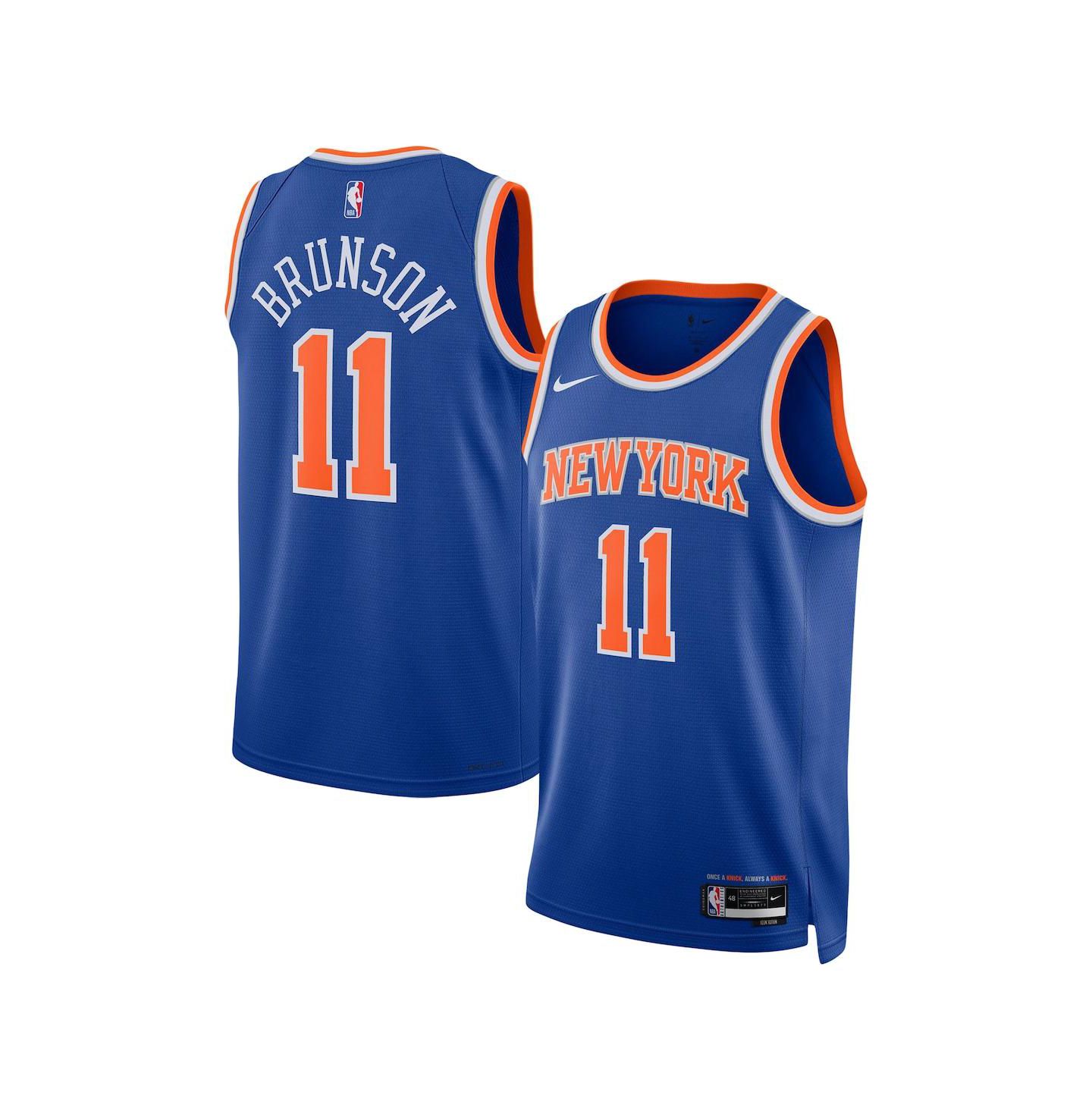 Топ Nike Jalen Brunson Blue New York Knicks Swingman Jersey - Icon Edition — фото 1