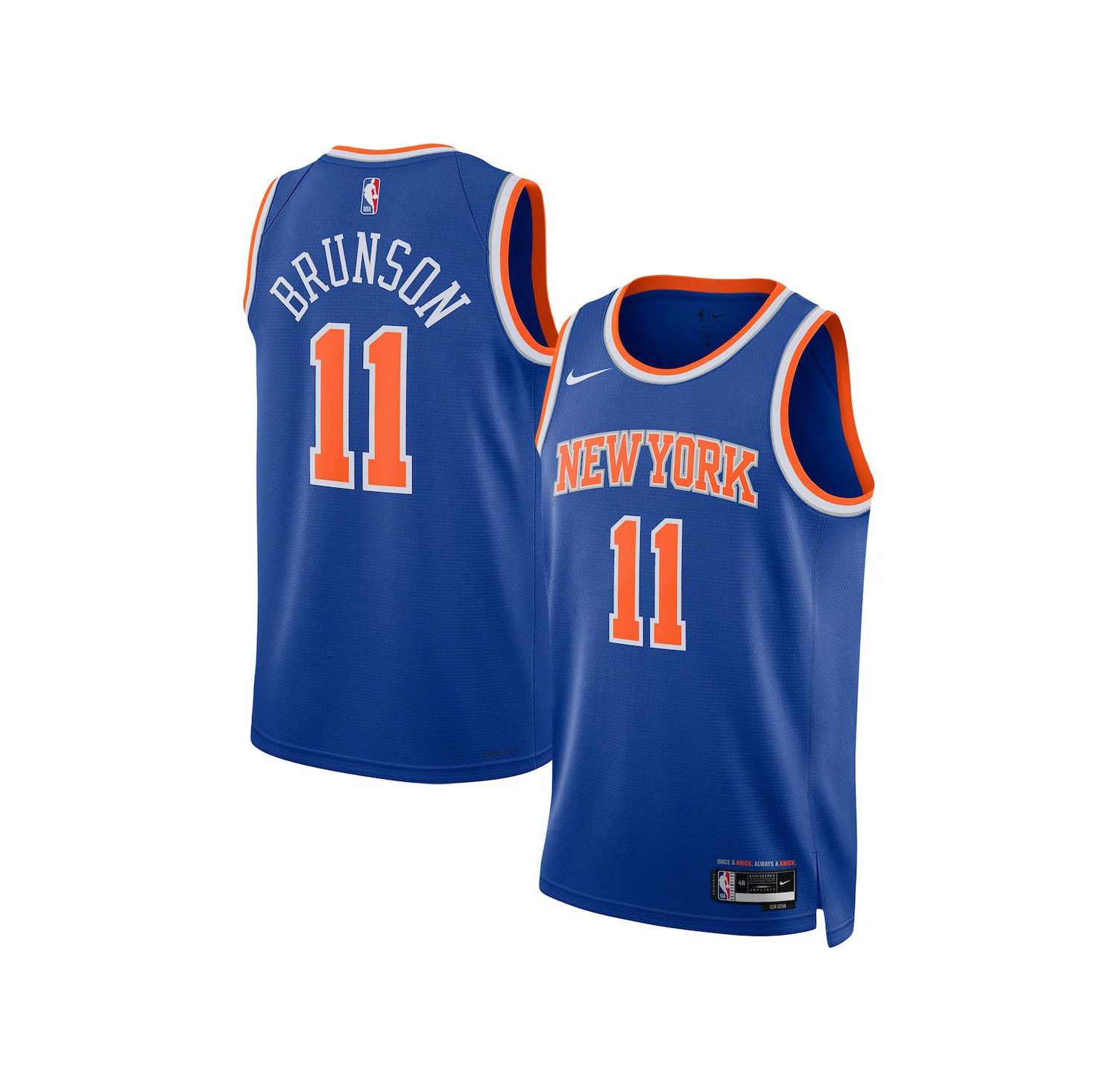 Men's and Women's Jalen Brunson Blue New York Knicks Swingman Jersey - Icon Edition