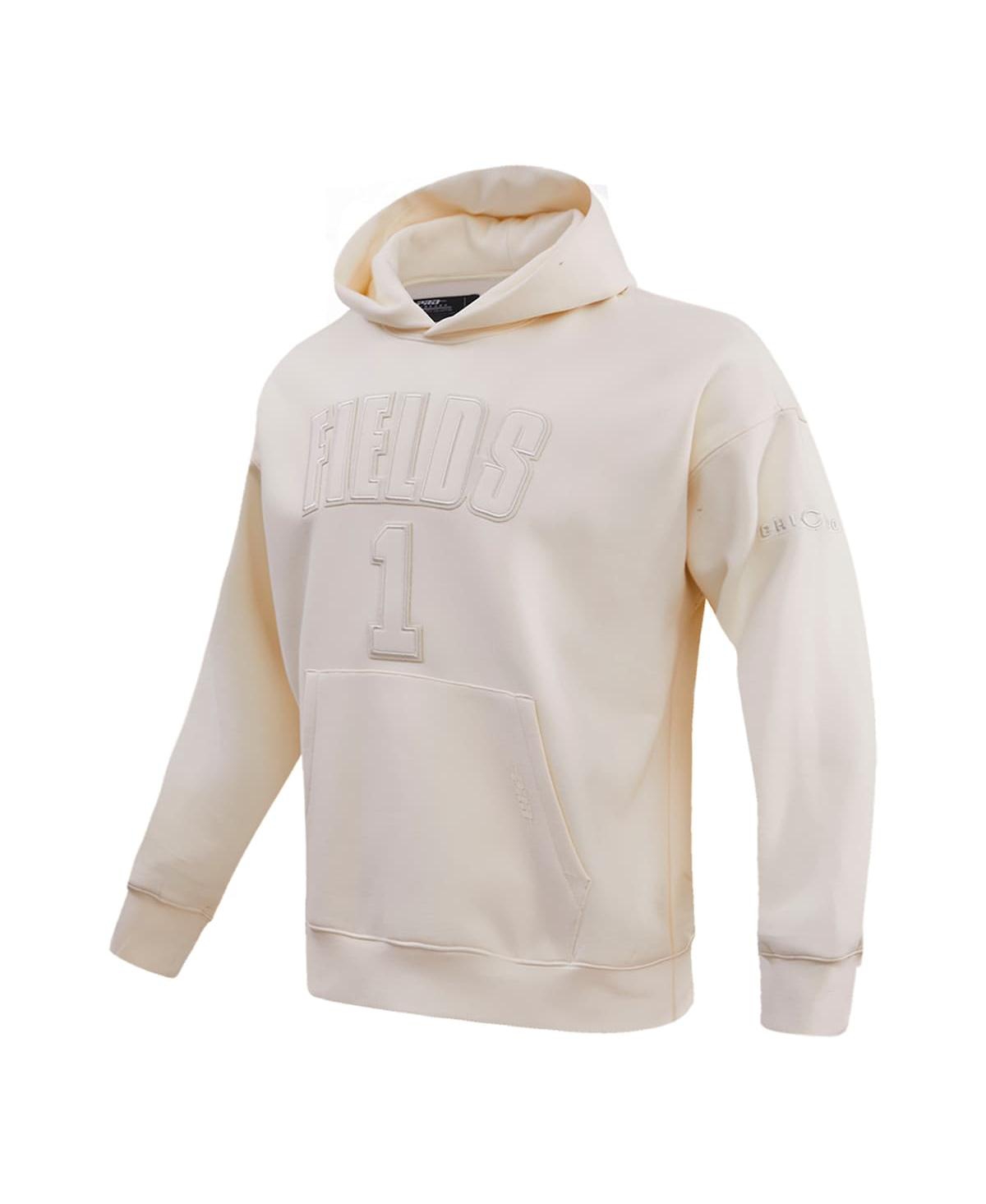 Shop Pro Standard Men's  Justin Fields Cream Chicago Bears Player Name And Number Pullover Hoodie