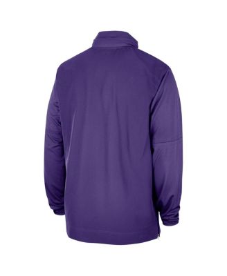 Men's Purple LSU Tigers 2023 Coach Half-Zip Hooded Jacket