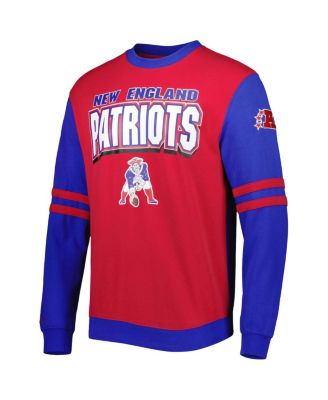 Men's Red, Royal New England Patriots Big and Tall Gridiron Classics Pullover Sweatshirt