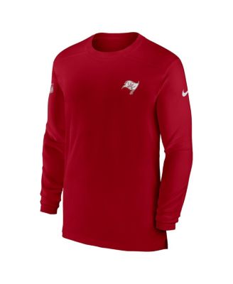 Men's Red Tampa Bay Buccaneers Sideline Coach Performance Long Sleeve T-shirt