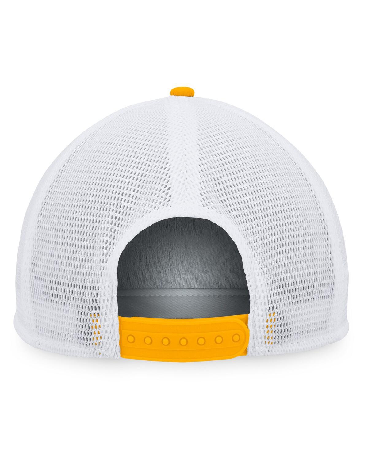 Men's Fanatics Gold Distressed Boston Bruins Heritage Vintage-Like Foam Front Trucker Snapback Hat - Gold