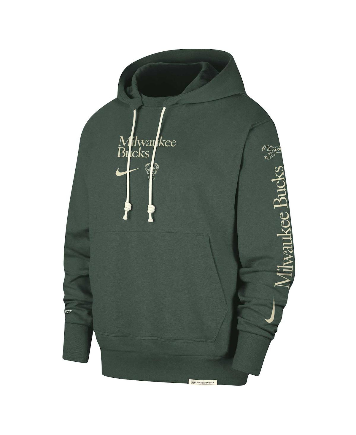 Men's NikeMilwaukee Bucks Authentic Performance Pullover Hoodie - Hunter Green