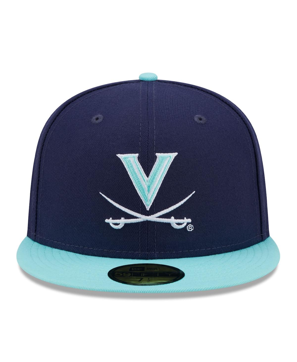 NEW ERA MEN'S NEW ERA NAVY, LIGHT BLUE VIRGINIA CAVALIERS 59FIFTY FITTED HAT 