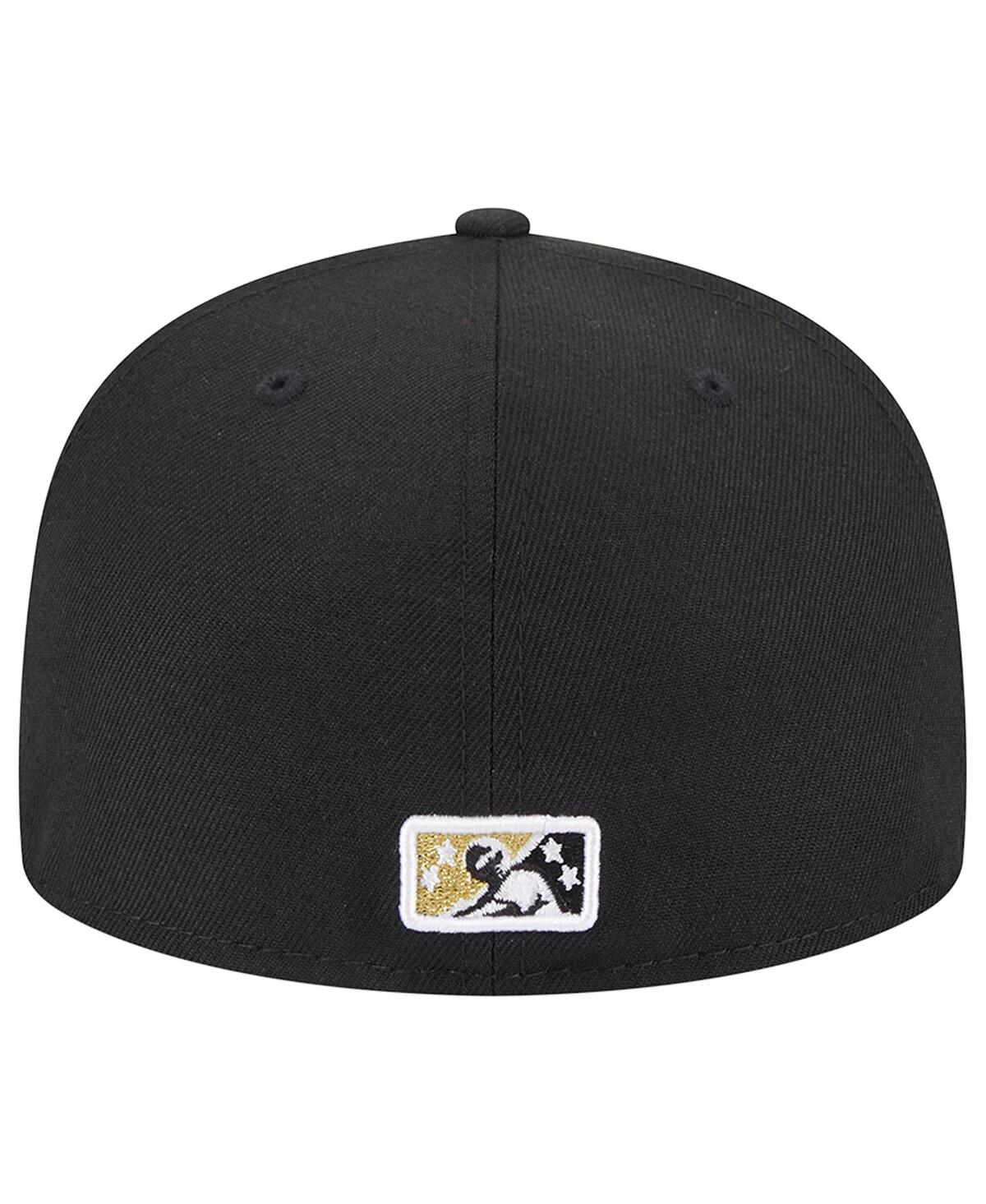 Men's New EraAkron RubberDucks Theme Nights Akron Sauerkraut Balls 59FIFTY Fitted Hat - Black