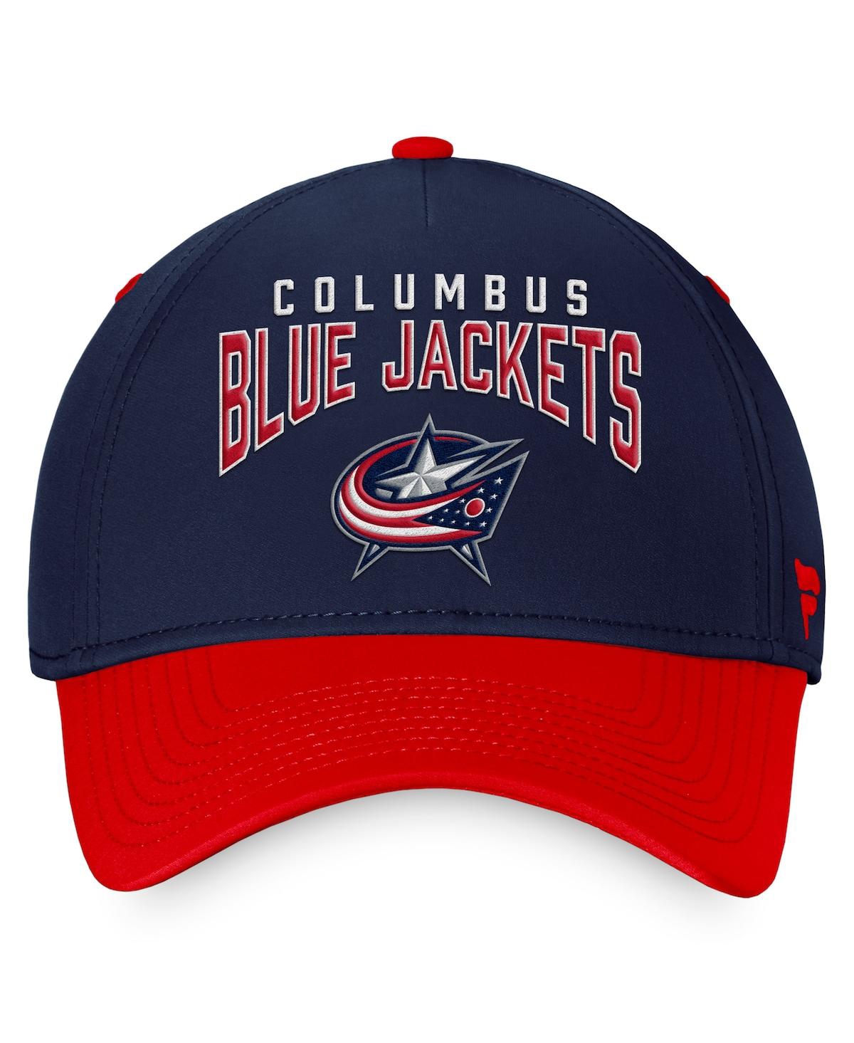 Fanatics Branded Navy/red Columbus Blue Jackets Fundamental 2-tone Flex Hat In Navy,red