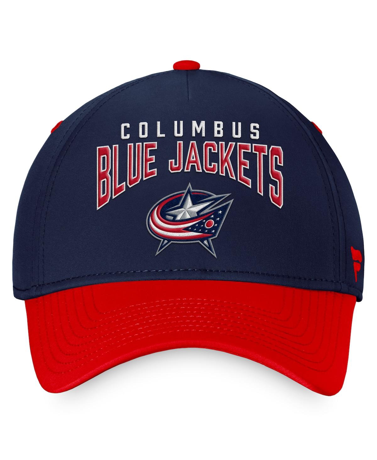 Shop Fanatics Men's  Navy, Red Columbus Blue Jackets Fundamental 2-tone Flex Hat In Navy,red