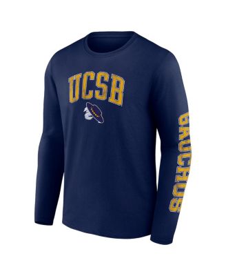 Men's Blue UC Santa Barbara Gauchos Distressed Arch Over Logo Long Sleeve T-shirt