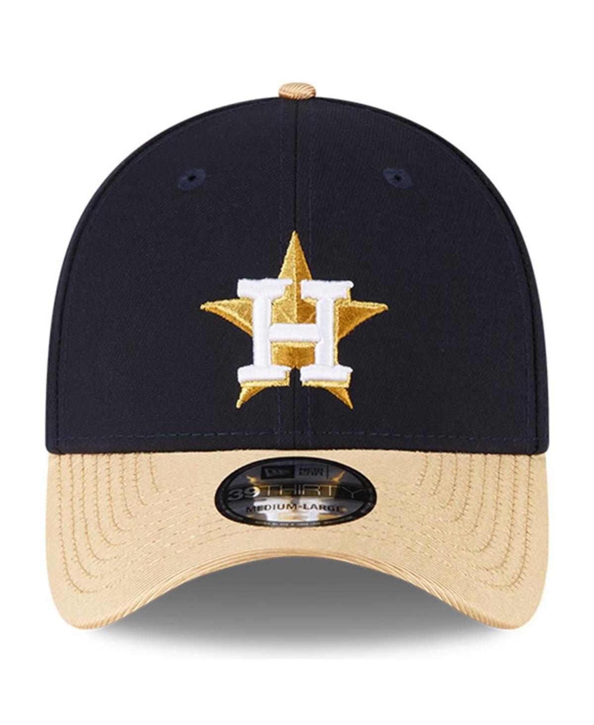 Men's New EraHouston Astros 2023 Gold Collection 39THIRTY Flex Hat - Navy
