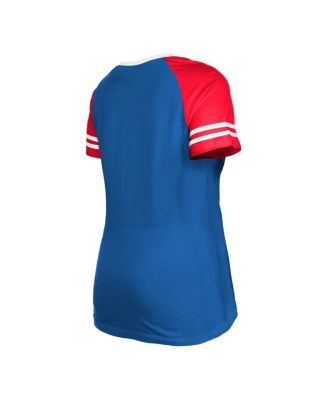 Women's Royal Buffalo Bills Raglan Lace-Up T-shirt