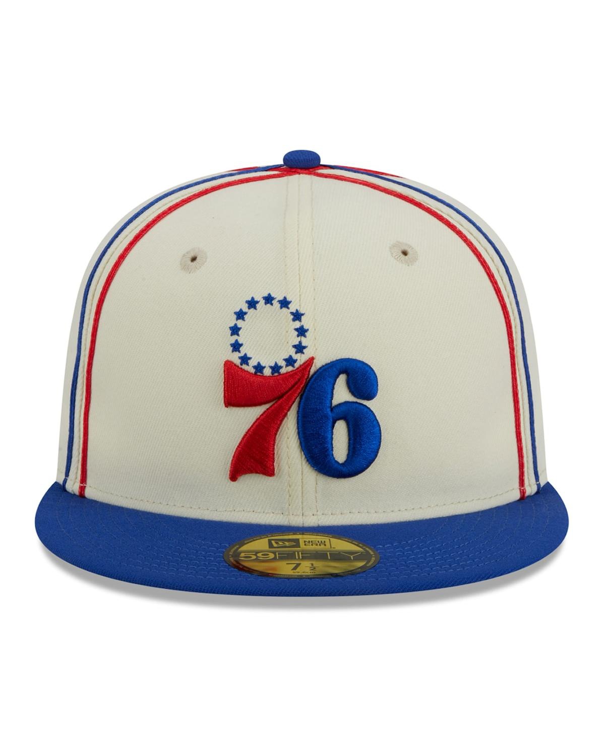 Men's New Era Royal Philadelphia 76ers Piping 2-Tone 59FIFTY Fitted Hat - Royal