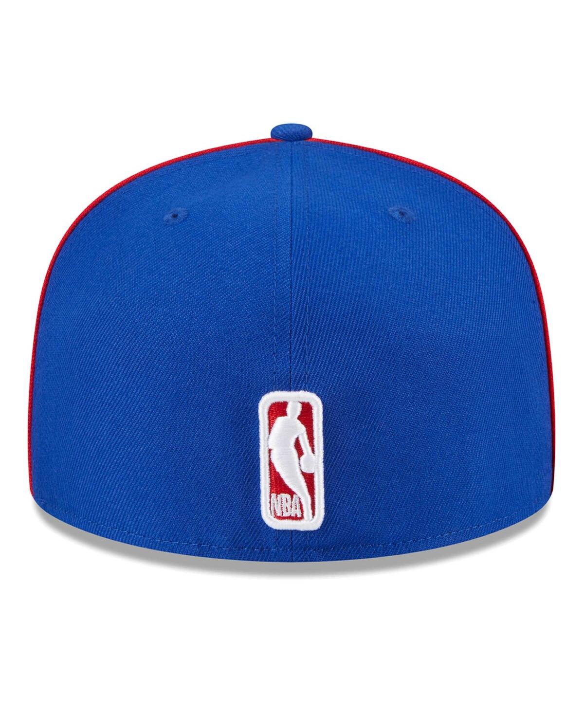 Men's New EraPhiladelphia 76ers Piped and Flocked 59Fifty Fitted Hat - Royal