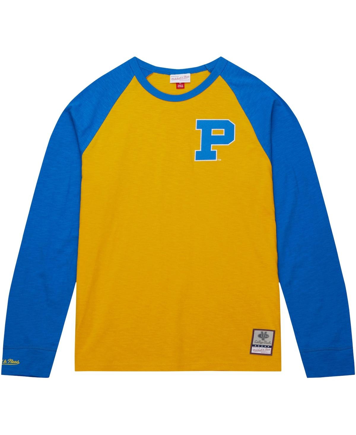 Shop Mitchell & Ness Men's  Gold Pitt Panthers Legendary Slub Raglan Long Sleeve T-shirt