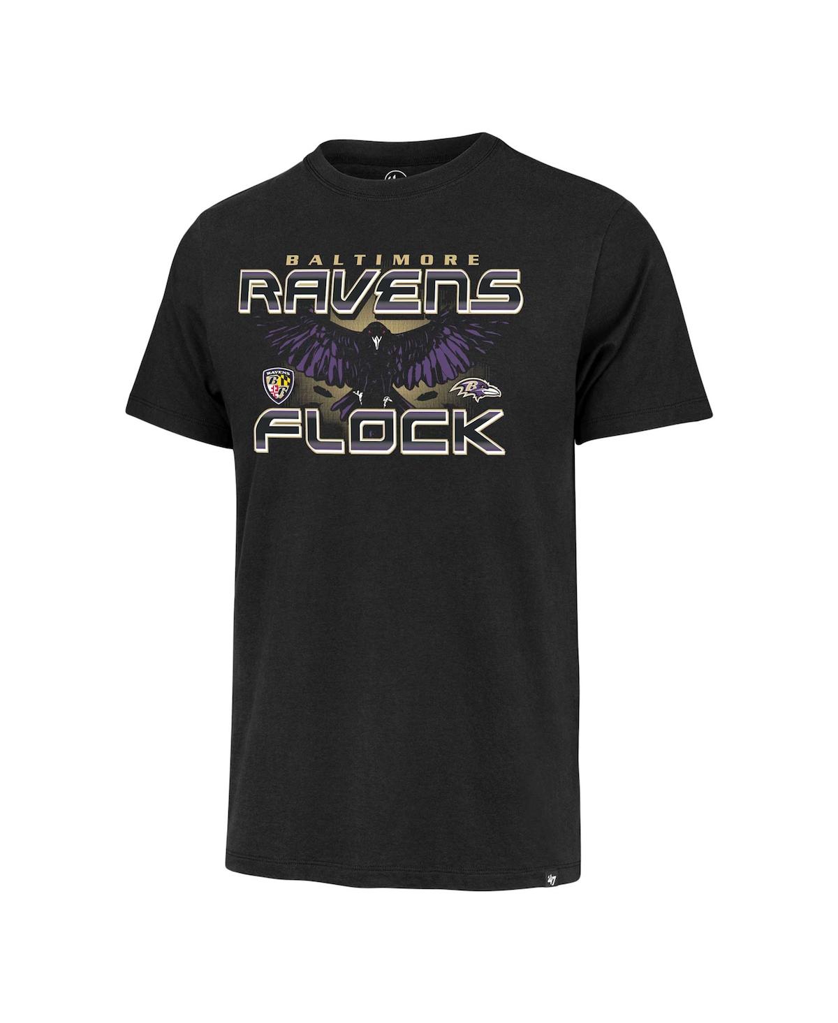 Men's '47 BrandDistressed Baltimore Ravens Regional Franklin T-shirt - Black