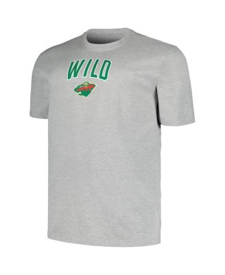 Men's Heather Gray Minnesota Wild Big and Tall Arch Over Logo T-shirt