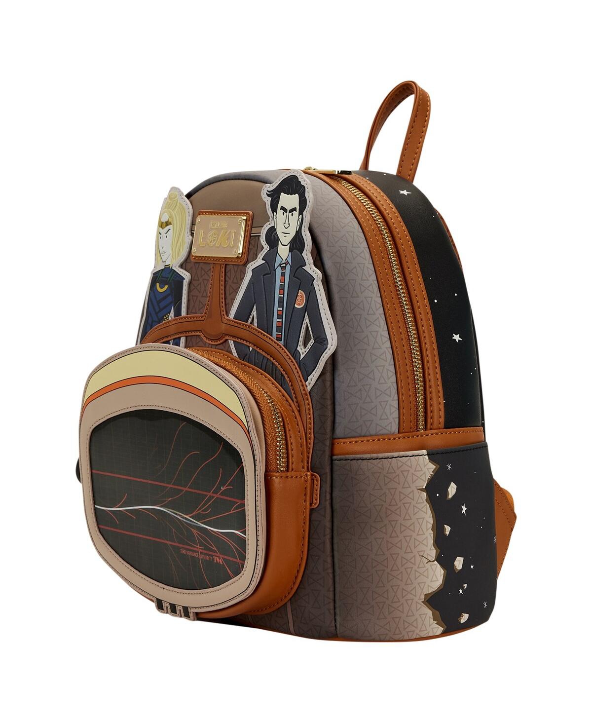 Shop Loungefly Men's And Women's  Loki Tva Multiverse Lenticular Mini Backpack In Brown