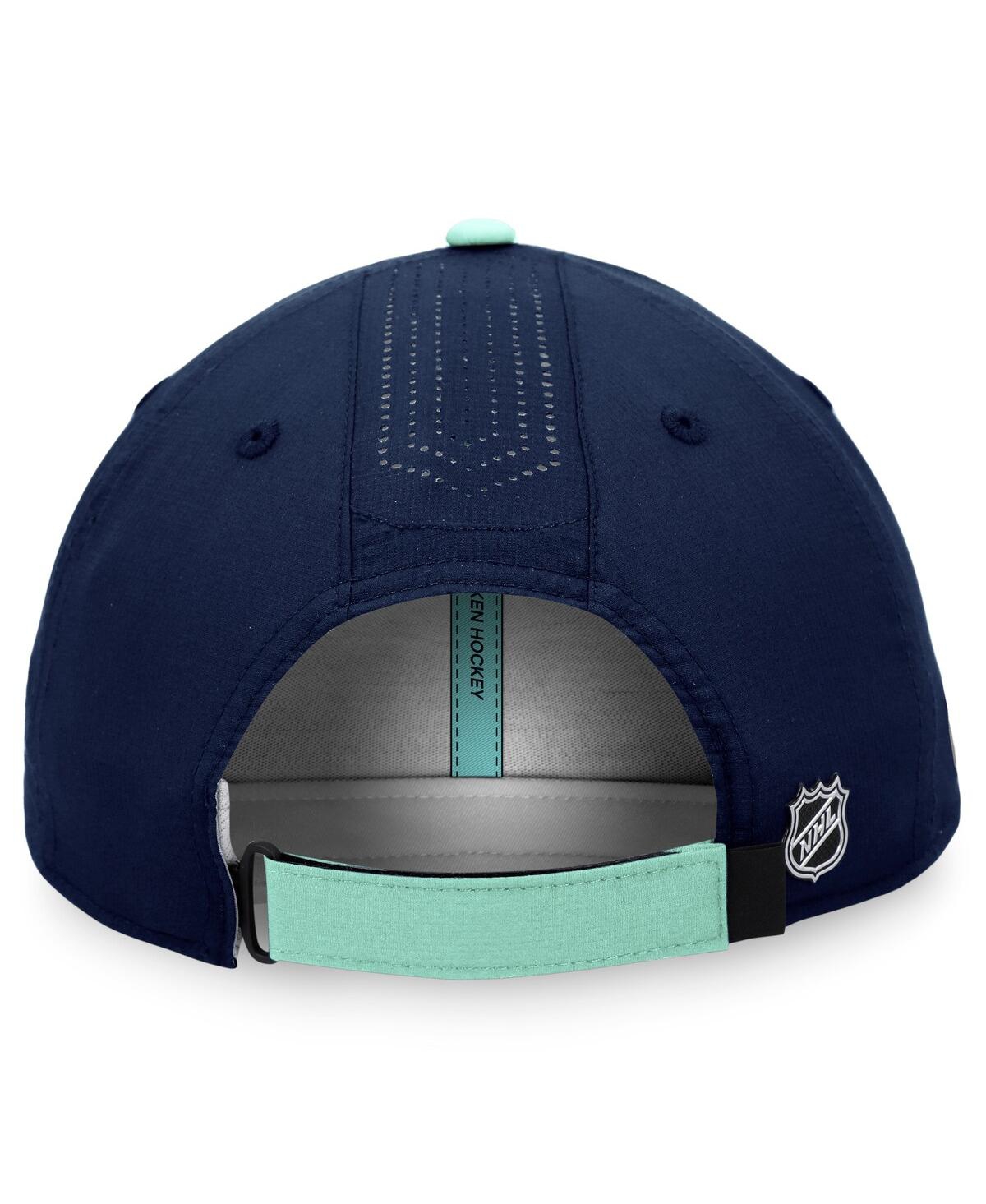 Men's FanaticsSeattle Kraken Authentic Pro Rink Pinnacle Adjustable Hat - Deep Sea Blue