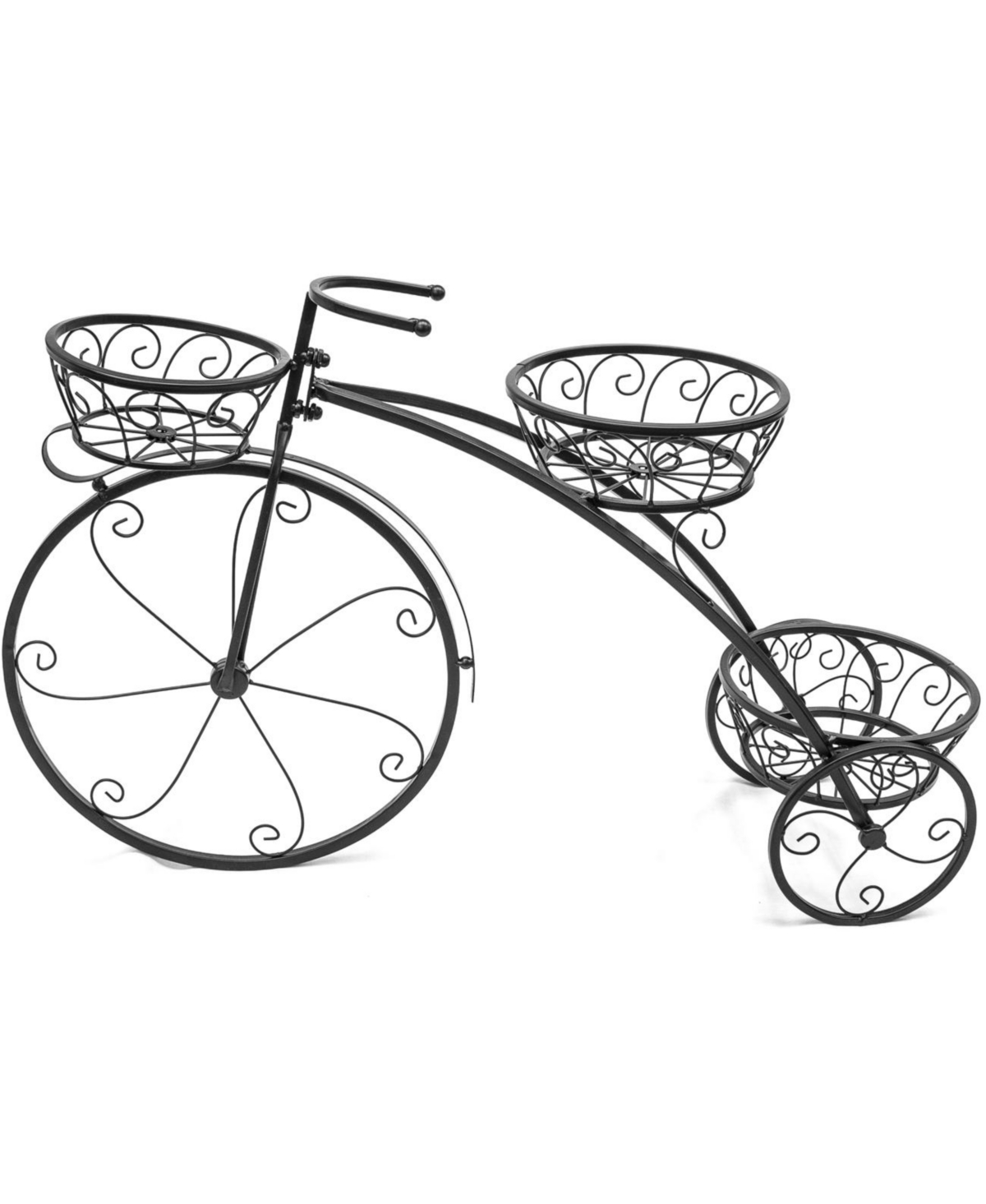 Flower Cart Pot Display Rack - Bronze - Black