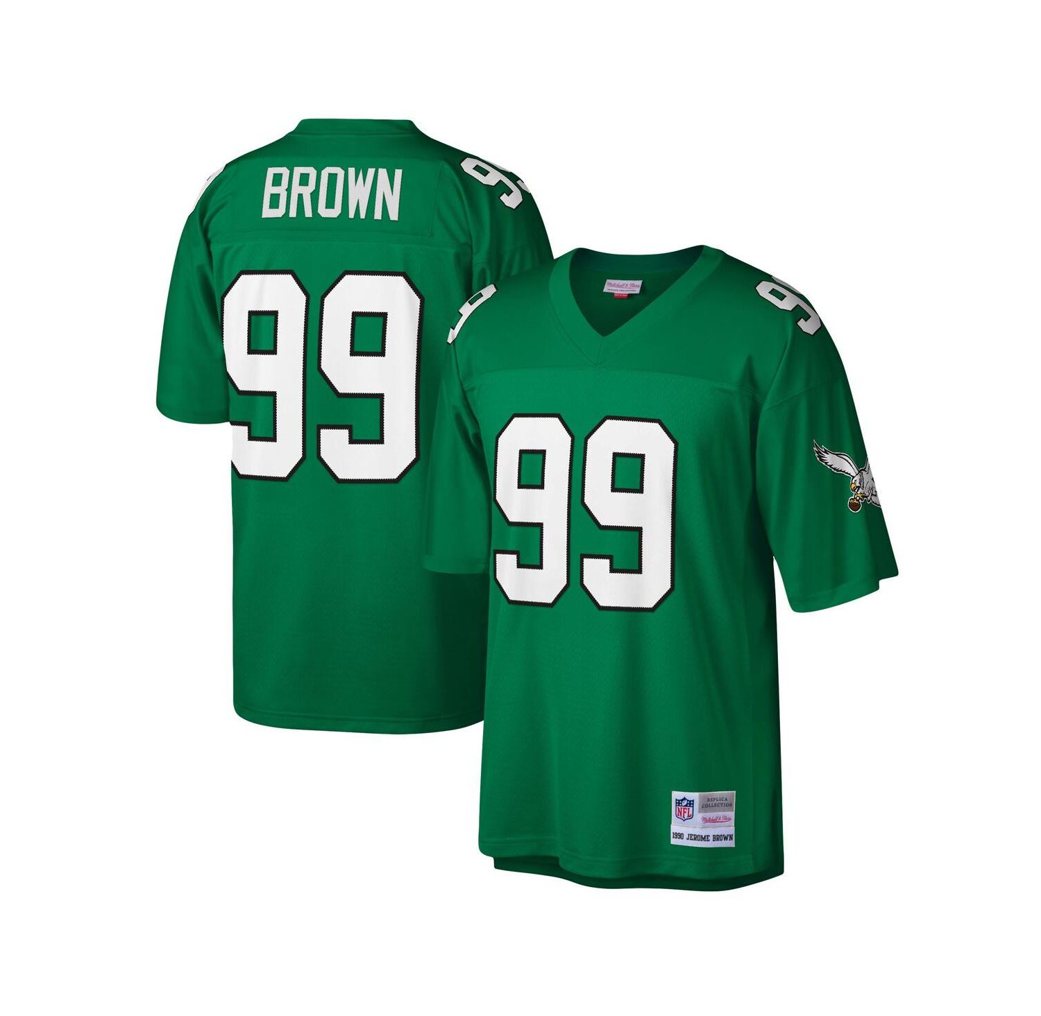 Men's Jerome Brown Kelly Green Philadelphia Eagles Legacy Replica Jersey