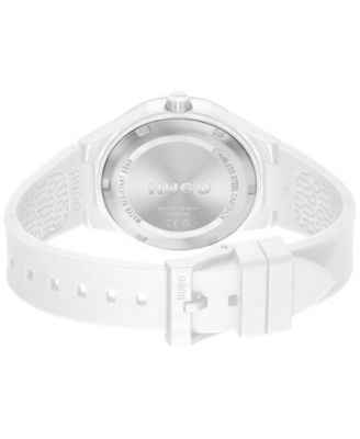 Men's Lit for Him Quartz White Silicone Watch 42mm