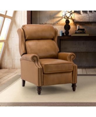 Pierce Genuine Leather Recliner with Nailhead Trims