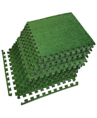 Interlocking Floor Mat Grass 12 Pieces and Borders