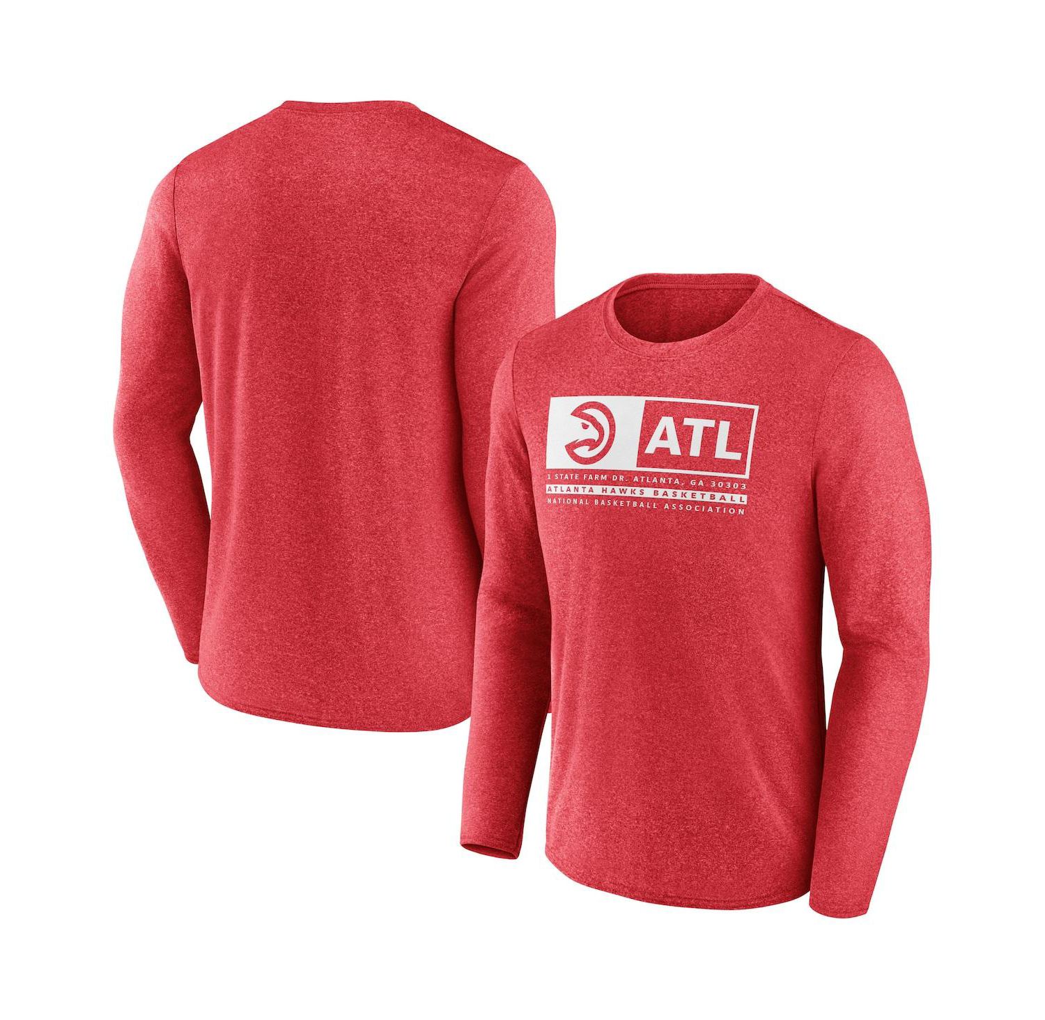 Men's Heather Red Atlanta Hawks Three-Point Play T-shirt