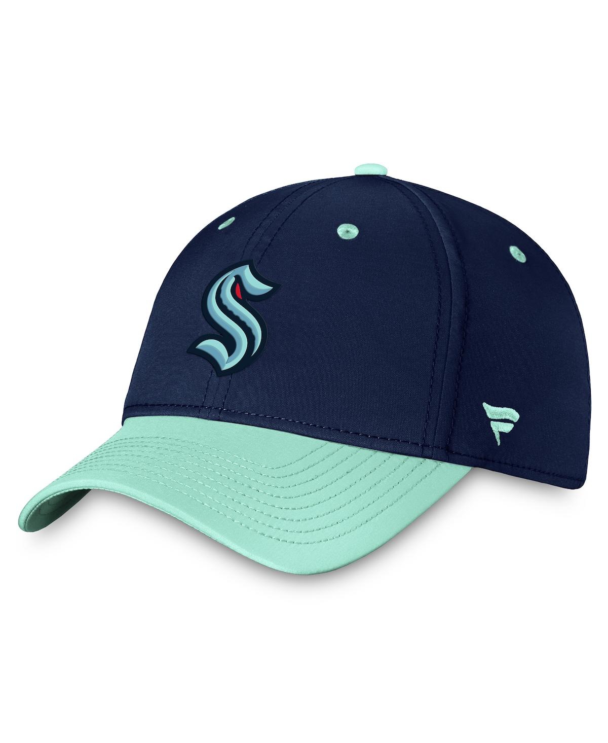 Shop Fanatics Men's  Deep Sea Blue, Light Blue Seattle Kraken Authentic Pro Rink Two-tone Flex Hat In Deep Sea Blue,light Blue