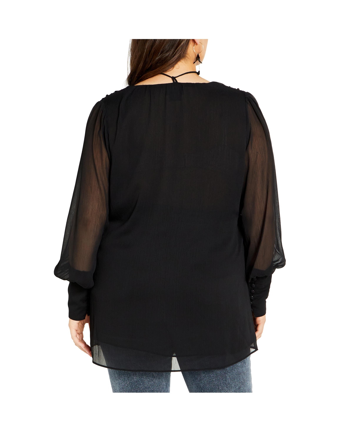 Plus Size Fleur 2 Piece Decorative Flower Neck Tie Top