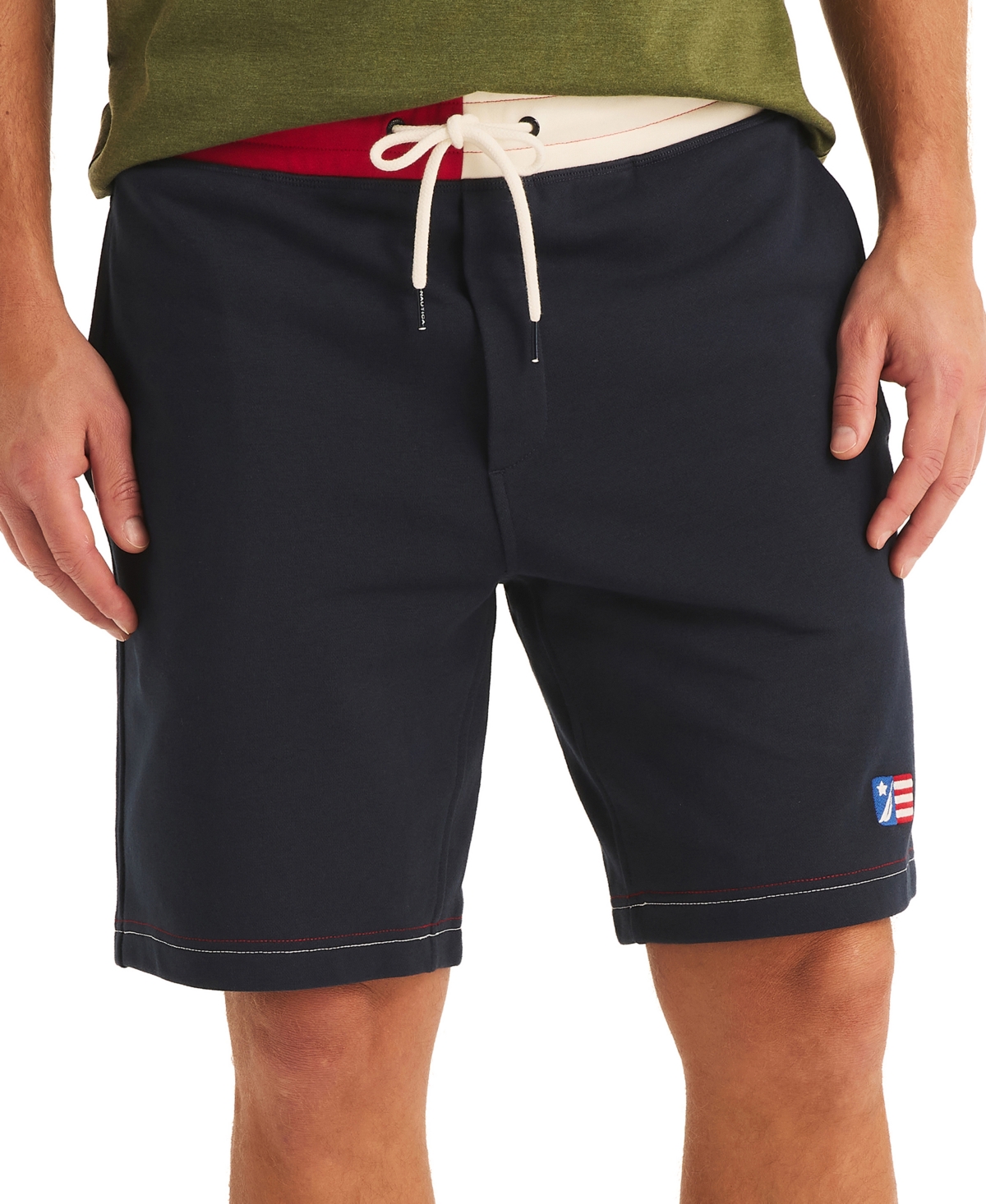Shop Nautica Men's Colorblocked 9" Terry Shorts In Navy Seas