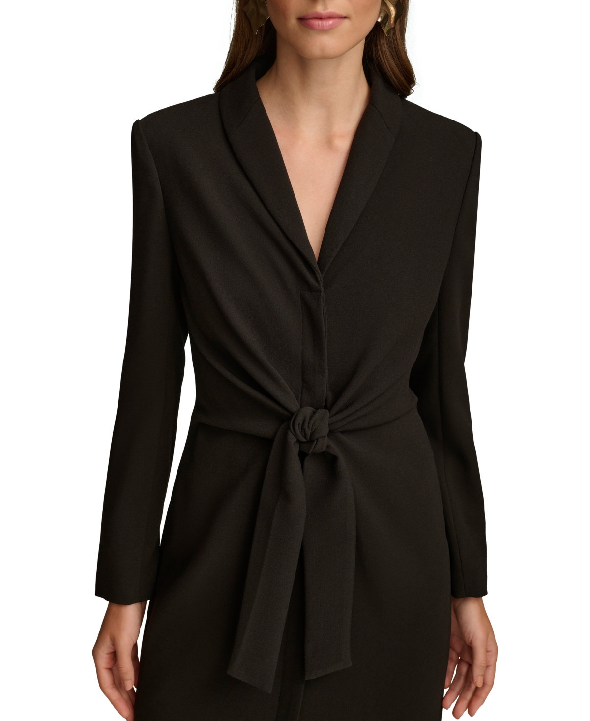 Shop Donna Karan Women's Belted Jacket Dress In Black