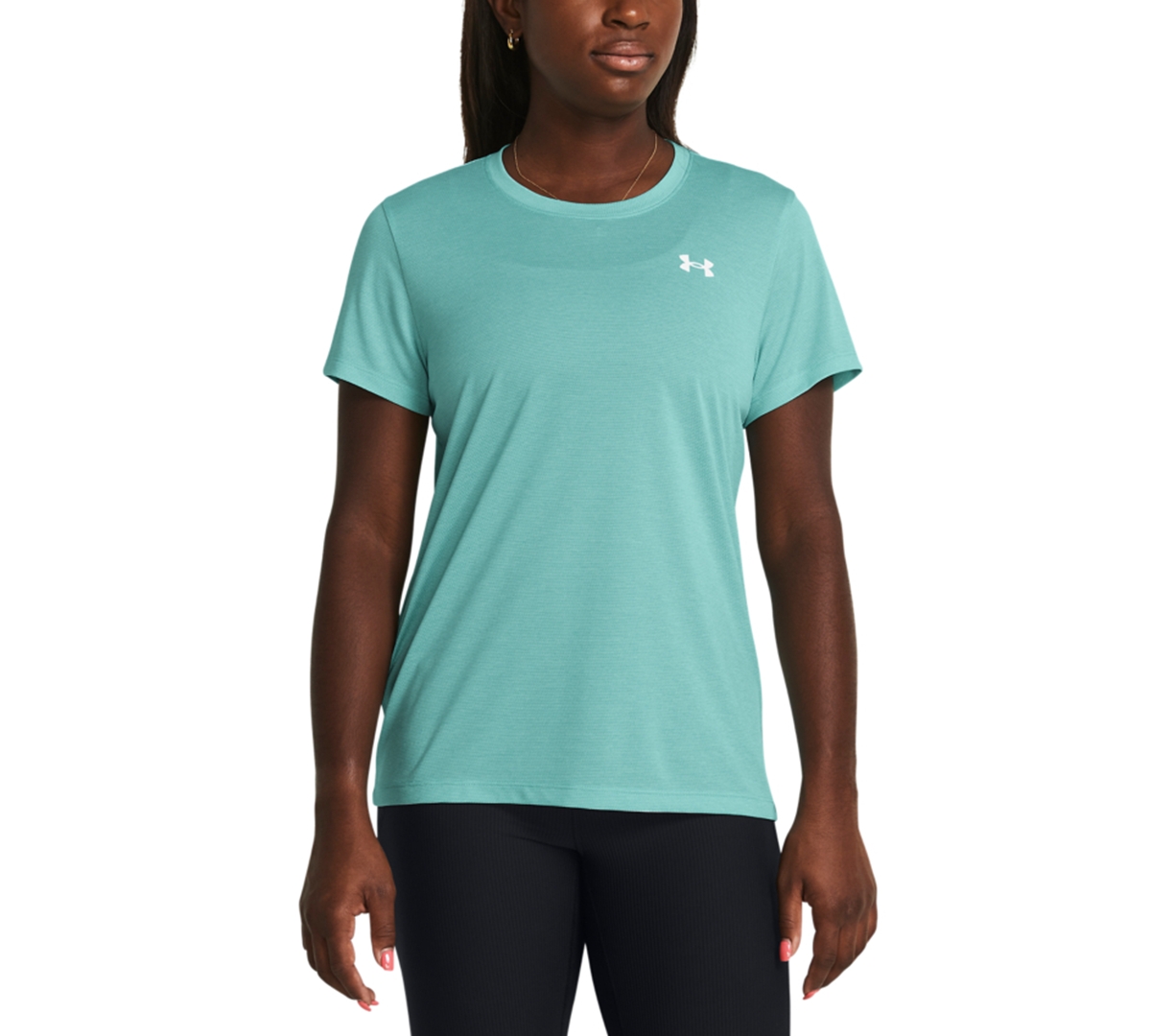Shop Under Armour Women's Tech Short-sleeve Top In Radial Turquoise,white