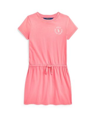 폴로 랄프로렌 Polo Ralph Lauren Toddler and Little Girls Big Pony Logo Cotton Jersey T-shirt Dress,Ribbon Pink