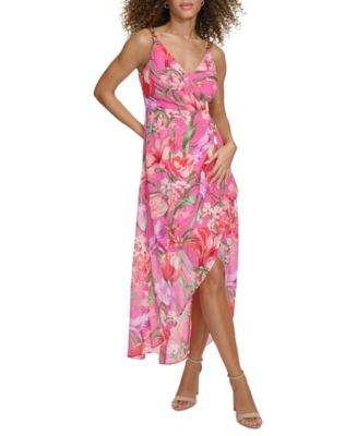 Siena Women's Floral-Print Chain-Trim Midi Dress - Macy's