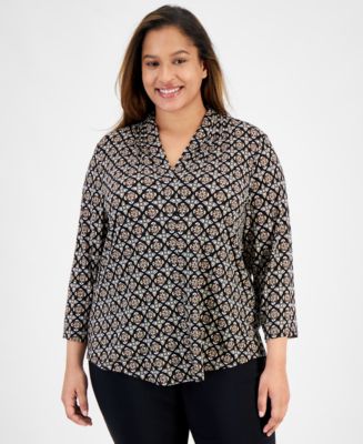 macy's last act plus size tops