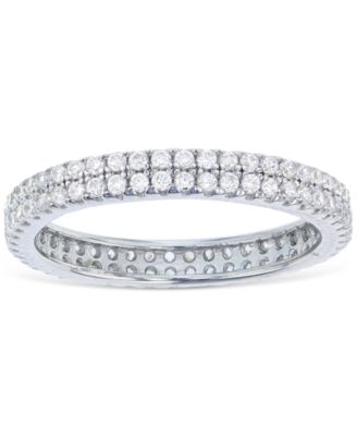 Macy's - Cubic Zirconia Double Row Eternity Band in Sterling Silver