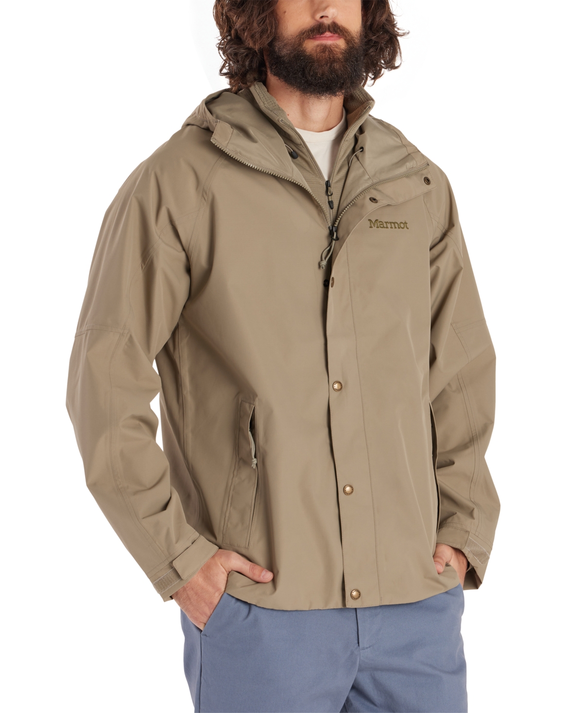 Marmot Men's Cascade Waterproof Full-zip Hooded Jacket In Vetiver