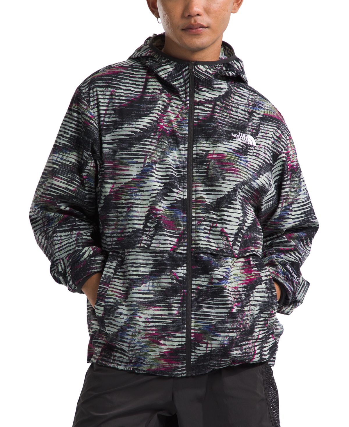 The North Face Men's Easy Wind Full-zip Jacket In Tnf Black Beta Flash Print