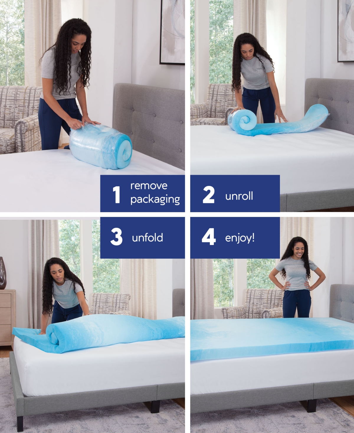 Vibe 3" Gel Swirl Memory Foam Mattress Topper