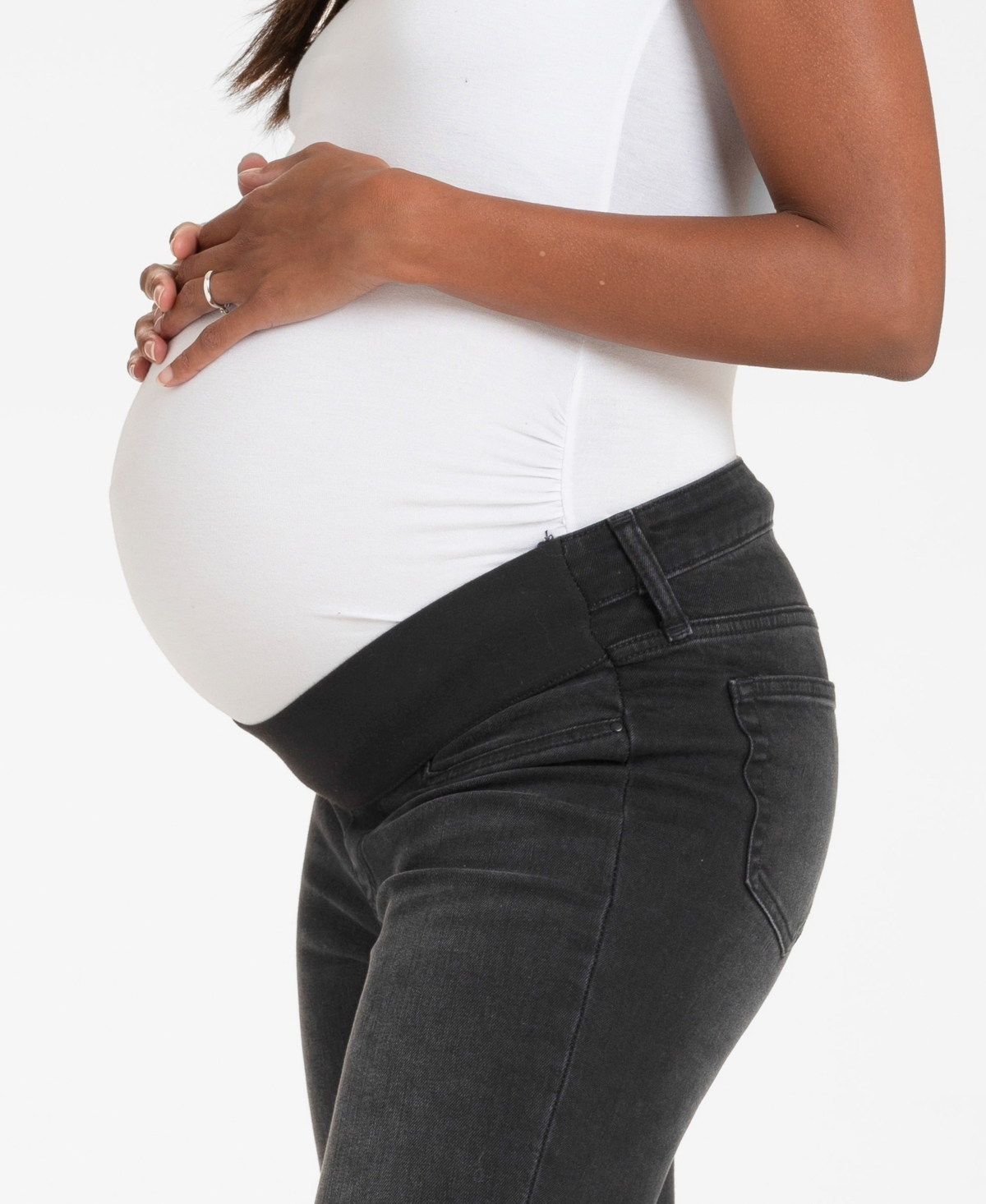 Shop Seraphine Women's Under Bump Skinny Maternity Jeans In Black