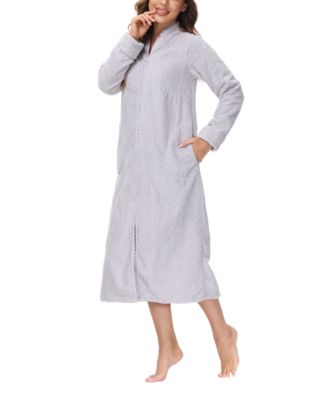 Women's Front Zipper Plush Robe
