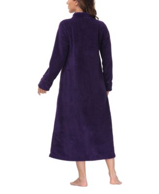 Women's Front Zipper Plush Robe