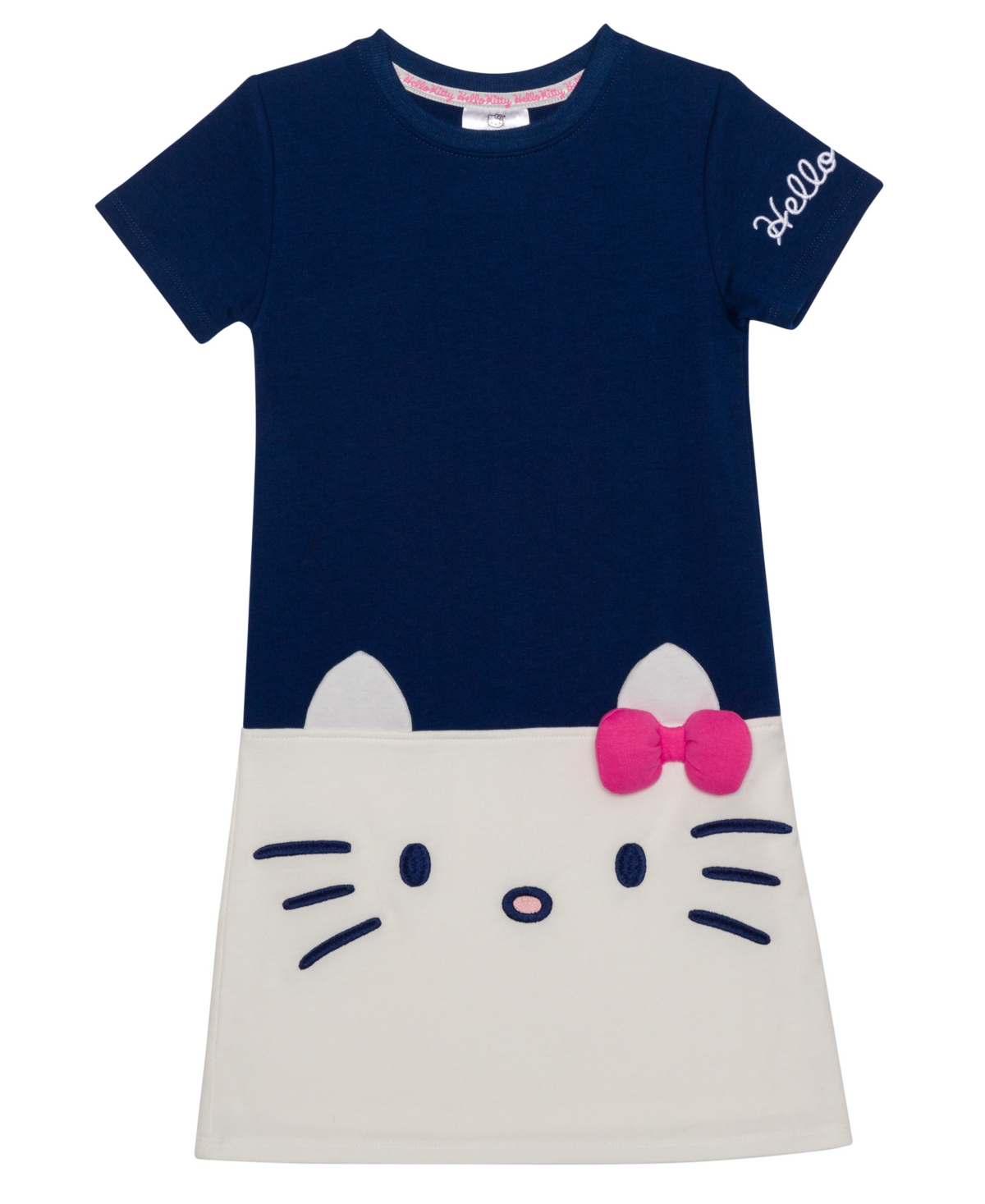 Shop Hello Kitty Little Girls Short Sleeve Shift Dress In Blue