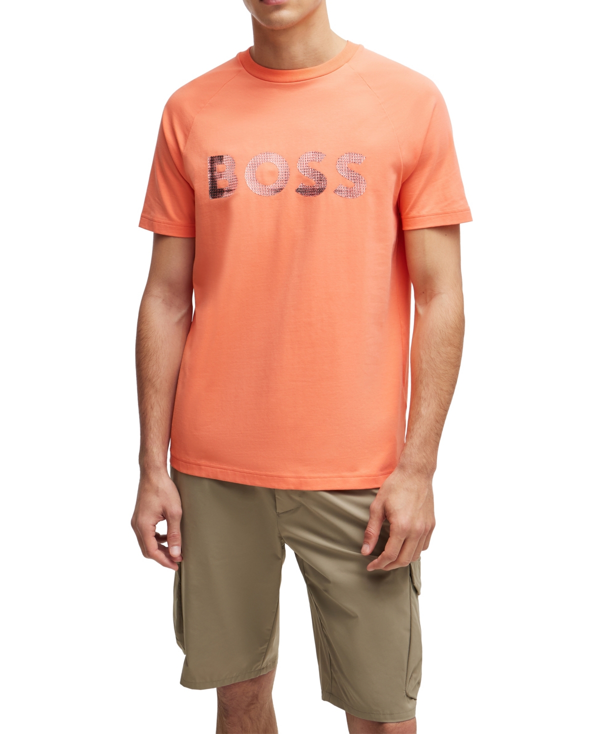 Hugo Boss Boss By  Men's Seasonal Logo Regular-fit T-shirt In Open Red
