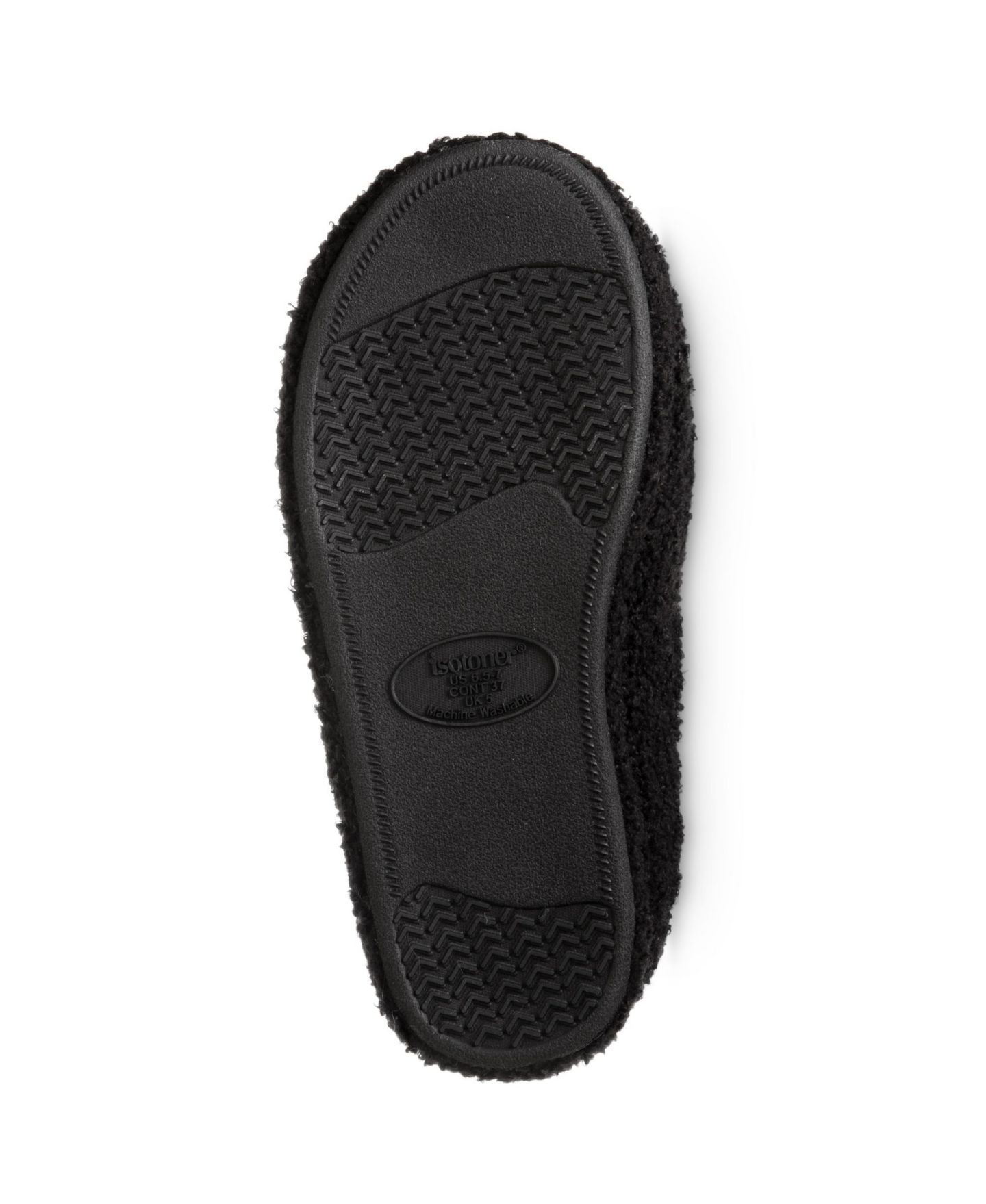 Женские тапочки Isotoner Signature Memory Foam Berber Fiona Comfort Hoodback Slippers, цвет: Чёрный — фото 5
